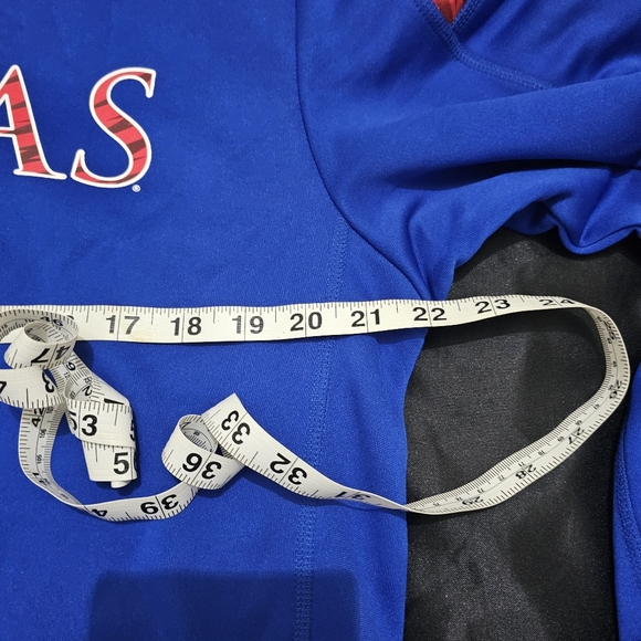 🏀  Adidas Kansas Blue Long Sleeve Shirt size M basketball warmup - Picture 2 of 4